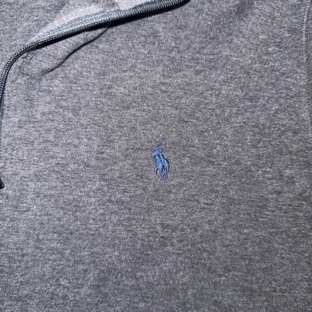 Polo Ralph Lauren‎ Quarter Zip Pullover Gray Pony Logo XL Men Cotton
